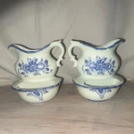 Decorama Blue Floral Plant Holder /hangers Set Pitcher Basin Vintage Wall Sconce Used. Price: $27.00.