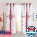 Pony Dance Coquette Style Double Layer Curtains Girls Bedroom Drapes Blackout New. Price: $98.58.