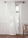New Solino Home White 100% European Flax Linen Filtering Curtain 52"X104" (5). Price: $69.99.