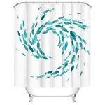 Teal Fish Shower Curtains Set Ocean Creatures Bathroom Decor Creative Curtain... New. Price: $33.34.