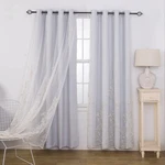 Gyrohome Embroiered Sheer Voile Overlay Solid Curtains, Double Layer Room Dar... New. Price: $80.59.