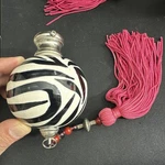 Bombay Company Zebra Print Curtain Rod Finials W Pink Tassels Set Of 4 Vintage Used. Price: $79.99.