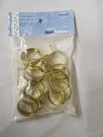 1" Clip-on Rings Newell Rubbermaid Window Curtain Brass Finish 14-PACK. Price: $7.49.