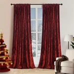 Gisewood Holiday Red Crushed Velvet Curtains 2 Panel Set - 96 Inches Long Room New. Price: $59.76.