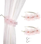 Suq Ome Boho Curtain Tiebacks Set Of 2, Handmade Flower Holdbacks, Far New. Price: $14.06.