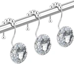 Yuiviot Crystal Diamond Shower Curtain Hooks Rings For Clear New. Price: $17.75.
