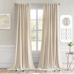 Miulee Back Tab Cream Beige Curtains 96 Inch Long 2 Panels Set For Living Room New. Price: $53.79.