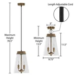 River Of Goods Kinsley 2-LIGHT Gold Shaded Pendant Glass & Mango Wood Open. Price: $40.01.