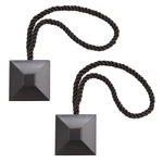 Kenney Square End Decorative Magnetic Rope Tieback, Black, Set Of 2 New. Price: $7.99.