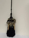 Fancy Victorian Style Black & Gold Heavy/large Curtain Tieback Swag W/tassels 82 Used. Price: $18.00.