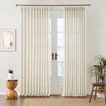 Natural Pinch Pleated Curtains 108 Inches Long Set Of 2, Linen Drapes Back Ta... New. Price: $101.55.