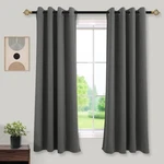 Mrs.naturall Black Out Curtains 63 Inch Long For Bedroom Windows,dark Grey/gr... New. Price: $25.07.