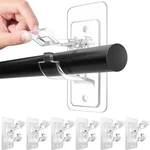 6-PACK No Drill Needed Curtain Rod Holders, Self Adhesive Pack, Transparent New. Price: $28.83.