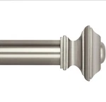 48-86" Satin Nickel Ivilon Treatment Window Curtain Square Design 1/8 Rod. New. Price: $29.99.