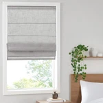 Madison Park Kyler Cordless Roman Shades - 29"W X 64"H, Linen Blend Grey New. Price: $64.99.