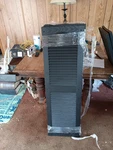 Builders Edge 15" 48" Louvered Vinyl Exterior Shutters Pair #002 Black Open. Price: $29.90.