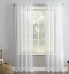 White Crushed Voile Sheer Rod Pocket Curtain Panel 51 X 84 Light Filtering New. Price: $13.99.