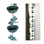 Retrome Iron Dragonfly Rain Chain For Gutters, 8.5-FEET Length, Distressed Bl... New. Price: $56.01.