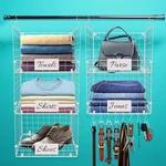 Adjustable 5-TIER Hanging Closet Organizer With Hooks & Name Plates White New. Price: $69.99.
