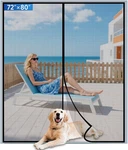 Upgraded Pet Mesh Magnetic Screen Door Fit Size 72 80 Inch, Black New. Price: $59.75.