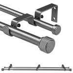 5/8" Diameter Adjustable Double Drapery Curtain Rod W/ Maniglia Finial New. Price: $26.08.