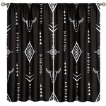 Nanacur Aztec Tribal Blackout Curtains Western Bohemian Bull Skull Vintage New. Price: $64.15.