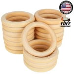 Versatile 20 Pack Of 3.8" Unfinished Wood Rings - Perfect For Creative Crafts New. Price: $34.19.