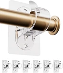 Andgoo 6 Adhesive Curtain Rod Holders, No Drilling Pack, Transparent New. Price: $28.88.