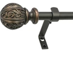 Decopolitan Leaf Ball 5/8 Curtain Rod Set 26 To 48 Inches Vintage Bronze New. Price: $20.30.