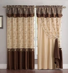 Fancy Collection Embroidery Curtain Set 2 Panel Drapes With Backing & Valance New. Price: $46.93.
