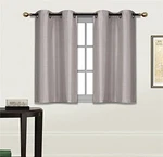 Elegant Home 2 Panels Tiers Grommets Small Window Treatment Curtain Faux Silver New. Price: $18.21.