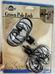 Graber Crown Pole Ends 1 Pair Black Iron- Use 3/4" Wood Or 5/8" Metal New. Price: $8.49.