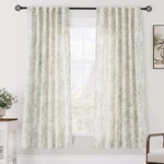 Meikelor Green Floral Curtains 72 Inches Long Back Tab Farmhouser Living Room New. Price: $66.40.