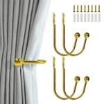 4 Pack Curtain Drapery Holdbacks, Pull Wall Mount, Metal Tiebac... New. Price: $20.72.