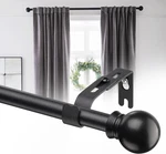 Curtain Rods For Windows 30-90 Adjustable, Matte Black With Simple New. Price: $15.72.