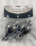 Cambria Premier Curtain Rods Finials Graphite Complete Prism Knob Set Of 2 New. Price: $16.99.