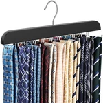 Resovo Upgraded Tie Rack Hanger With 20 Foldable Metal Hooks, Large, Black New. Price: $21.51.