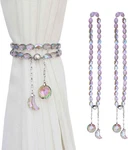 Pedobo Magnetic Curtain Tiebacks, 2 Pack Crystal Beaded Sun & Moon Purple New. Price: $17.18.