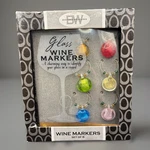 Boston Warehouse Glass Wine Markers Charms Set Of 6 Multicolor Beaded Nib Used. Price: $14.00.