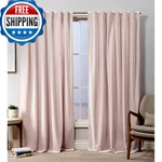 Exclusive Home Velvet Hidden Tab Top Curtain Panel, 52X108, Blush, Panels New. Price: $48.44.