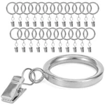 24 Satin Nickel Curtain Rings With Clips 1.25" Interior Diameter 1.0" Rod New. Price: $42.17.
