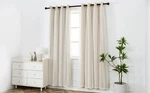 Inlinas Beige Blackout Curtains With Sheer Overlay - Grommet Top Thermal And ... New. Price: $49.79.