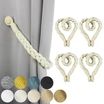 Porlau 4 Pack Beige Magnetic Soft Curtain Tiebacks Cotton Hand-woven New. Price: $17.69.