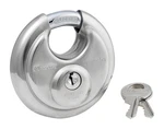 Stainless Steel Discus Padlock With Shrouded Shackle, 2-3/4IN Wide New. Price: $29.69.