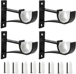 Sturdy Curtain Rod Brackets Holders, Heavy Duty Wall Mount Black New. Price: $22.35.