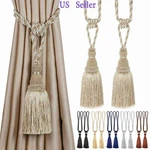 2PCS Curtain Tiebacks Tassel Drapery Tie-backs Rope Handmade Holdbacks For Decor New. Price: $9.64.