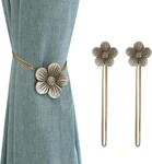 Lewondr Magnetic Curtain Tie, 1 Pair Vintage Resin Flower 2 Pieces, Coffee New. Price: $18.85.