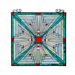 Chloe Lighting Innes Mission Tiffany-style Stained Glass Window Panel 26" Tall New. Price: $157.33.