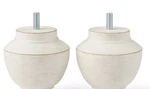 Cambria Weathered White Finials Wood Curtain Drapery Rod Farmhouse Round New. Price: $19.99.
