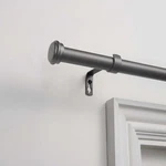 Exclusive Home Topper 1" Curtain Rod And Coordinating Finial Set Gunmetal New. Price: $61.63.